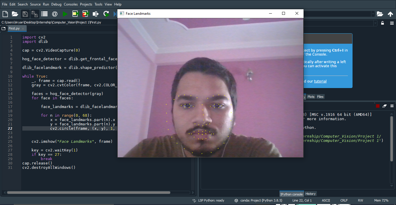 Face mask landmark detection